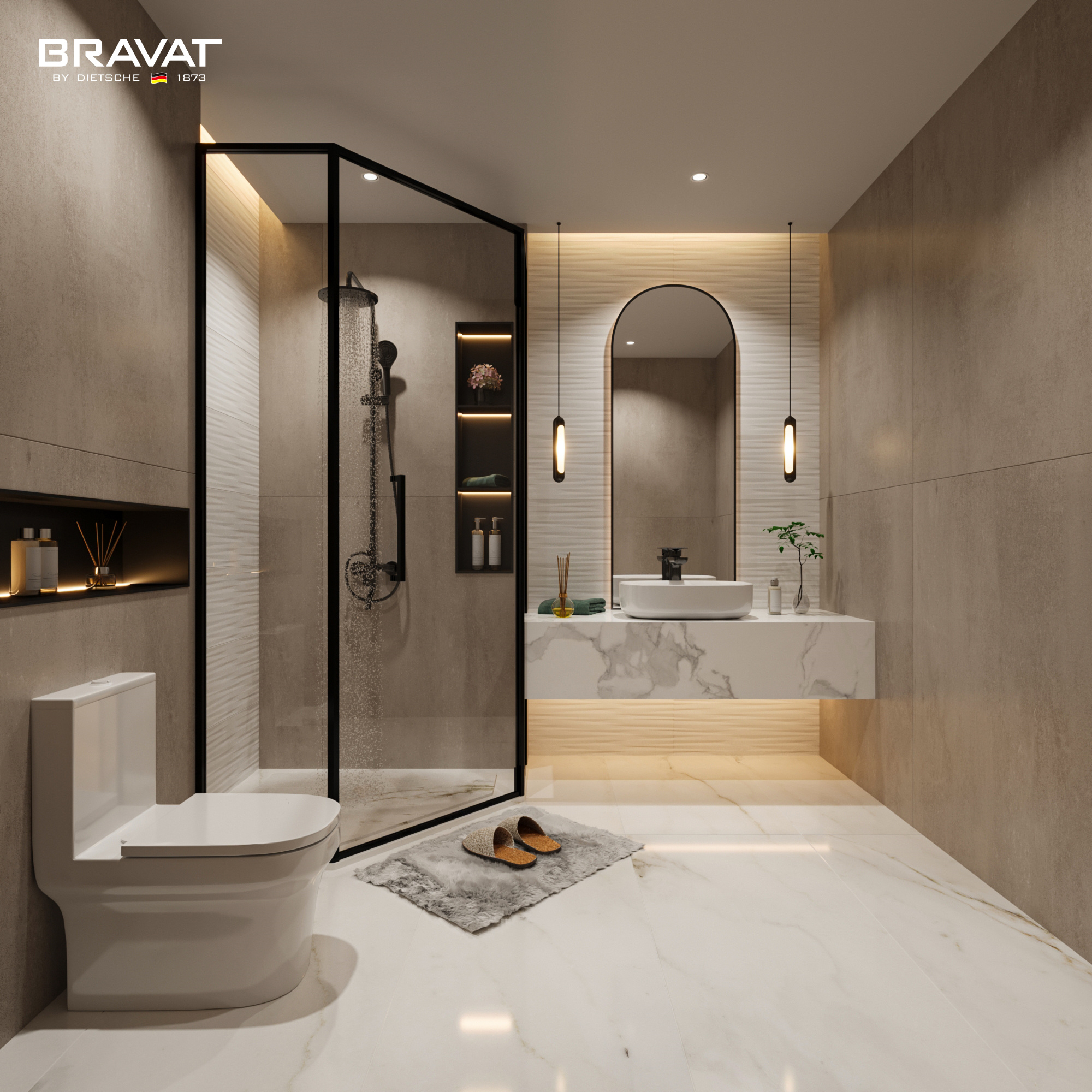 Bồn tắm Bravat - biểu tượng thư giãn và phong cách sống tinh tế.