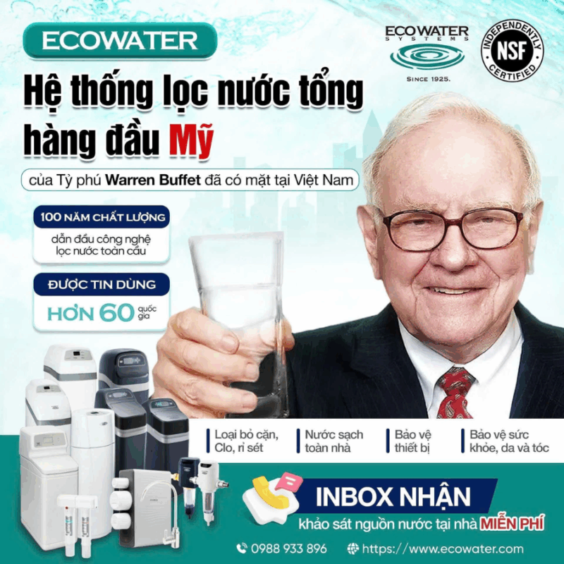 EcoWater - Lọc tổng đầu nguồn đến từ Mỹ